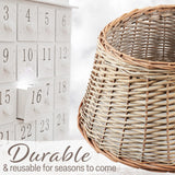 DECO EXPRESS Christmas Tree Skirt Woven Tree Cover Stand Festive Cover Decoration - Range of Sizes (Beige - Top Inner 36cm/Base Inner 53cm) - Get Trend