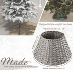 DECO EXPRESS Christmas Tree Skirt Woven Tree Cover Stand Festive Cover Decoration - Range of Sizes (Grey - Top Inner 27.2cm/Base Inner 50cm) - Get Trend