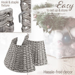 DECO EXPRESS Christmas Tree Skirt Woven Tree Cover Stand Festive Cover Decoration - Range of Sizes (Grey - Top Inner 27.2cm/Base Inner 50cm) - Get Trend