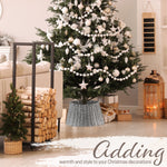 DECO EXPRESS Christmas Tree Skirt Woven Tree Cover Stand Festive Cover Decoration - Range of Sizes (Grey - Top Inner 27.2cm/Base Inner 50cm) - Get Trend