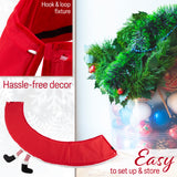 DECO EXPRESS Christmas Tree Skirt - Funny Christmas Santa Tree Cover - Festive Cover Decoration - (Red Santa - Top 42cm/Base 56.5cm) - Get Trend