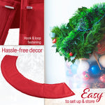 DECO EXPRESS Christmas Tree Skirt - Funny Christmas Santa Tree Cover - Festive Cover Decoration - (Red Merry - Top 42cm/Base 56cm) - Get Trend
