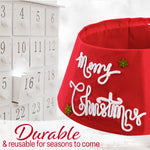 DECO EXPRESS Christmas Tree Skirt - Funny Christmas Santa Tree Cover - Festive Cover Decoration - (Red Merry - Top 42cm/Base 56cm) - Get Trend