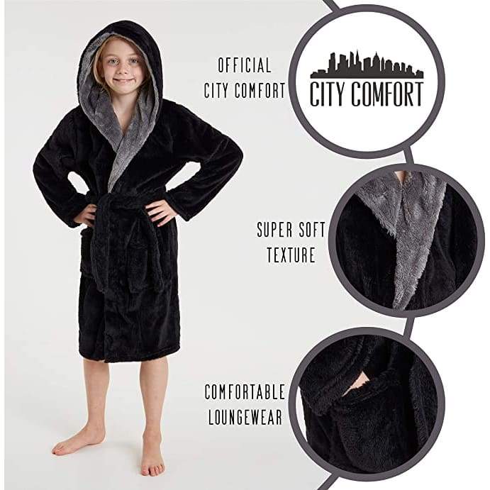 Citycomfort Dressing Gown Boys Kids Fleece Hooded Dressing Gown Dressing Gown Citycomfort £16.49