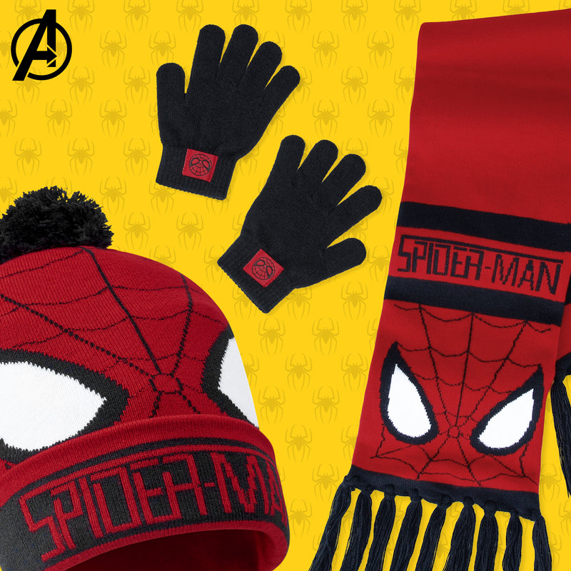 Marvel Beanie Hat Scarf and Gloves Set Kids, Avengers, Spiderman Gifts for Boys - Get Trend