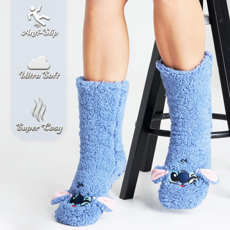 Disney Stitch Slipper Socks for Women Winter Fluffy Socks Warm - Get Trend