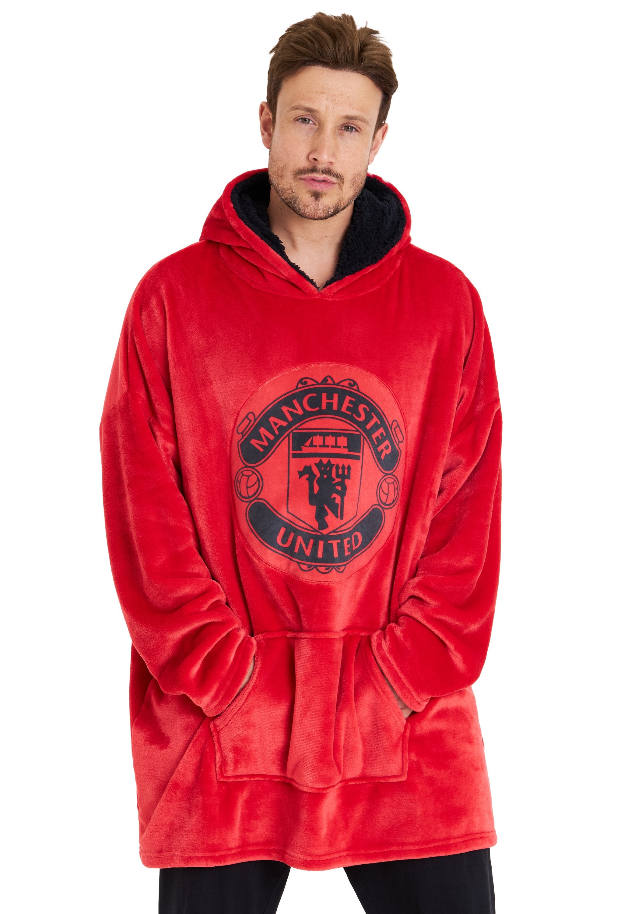Manchester United F.C. Oversized RED Hoodie Blanket For Men, Man U Foo