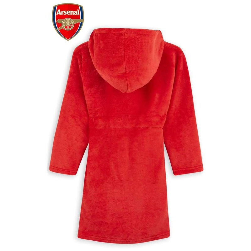 Arsenal F.c. Boys Dressing Gown Football Kids Fleece Hooded Robe Dressing Gown Arsenal F.c. £17.49
