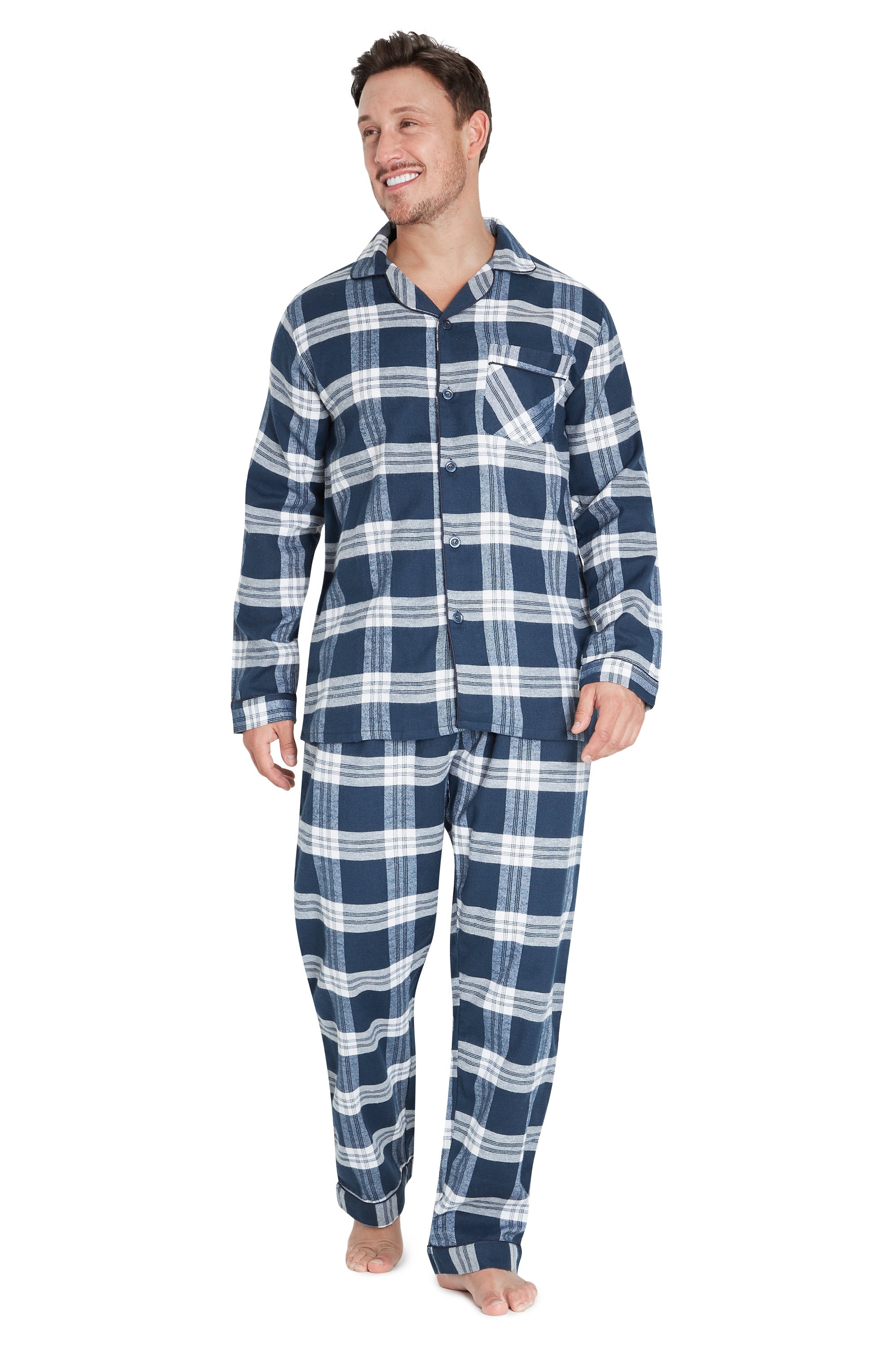 CityComfort Mens Pyjamas Set, Tartan Brushed Cotton Pyjamas - Get Trend