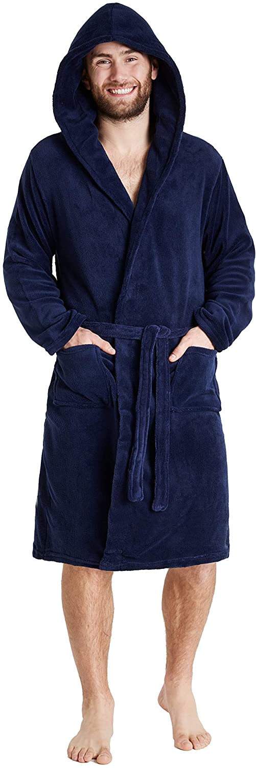 CityComfort Dressing Gown Mens Fleece Hooded Dressing Gowns - Get Trend
