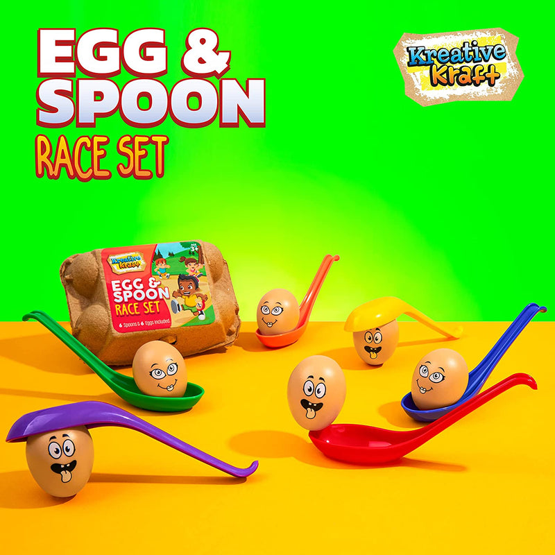 KreativeKraft Outdoor Games For Kids, Egg and Spoon Race Game - Get Trend