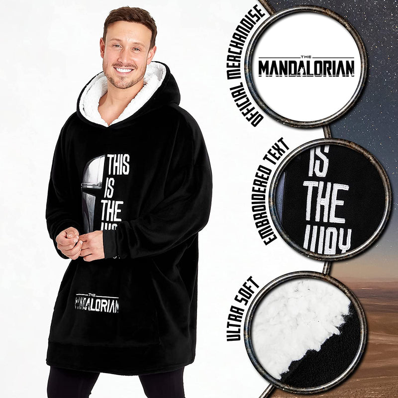 The Mandalorian Mens Hoodies  Black Oversized Hoodie,  Baby Yoda Gifts - Get Trend