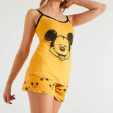 Disney Mickey Mouse Cotton Pajamas Shorts Set for Teenage Girls Women - Get Trend