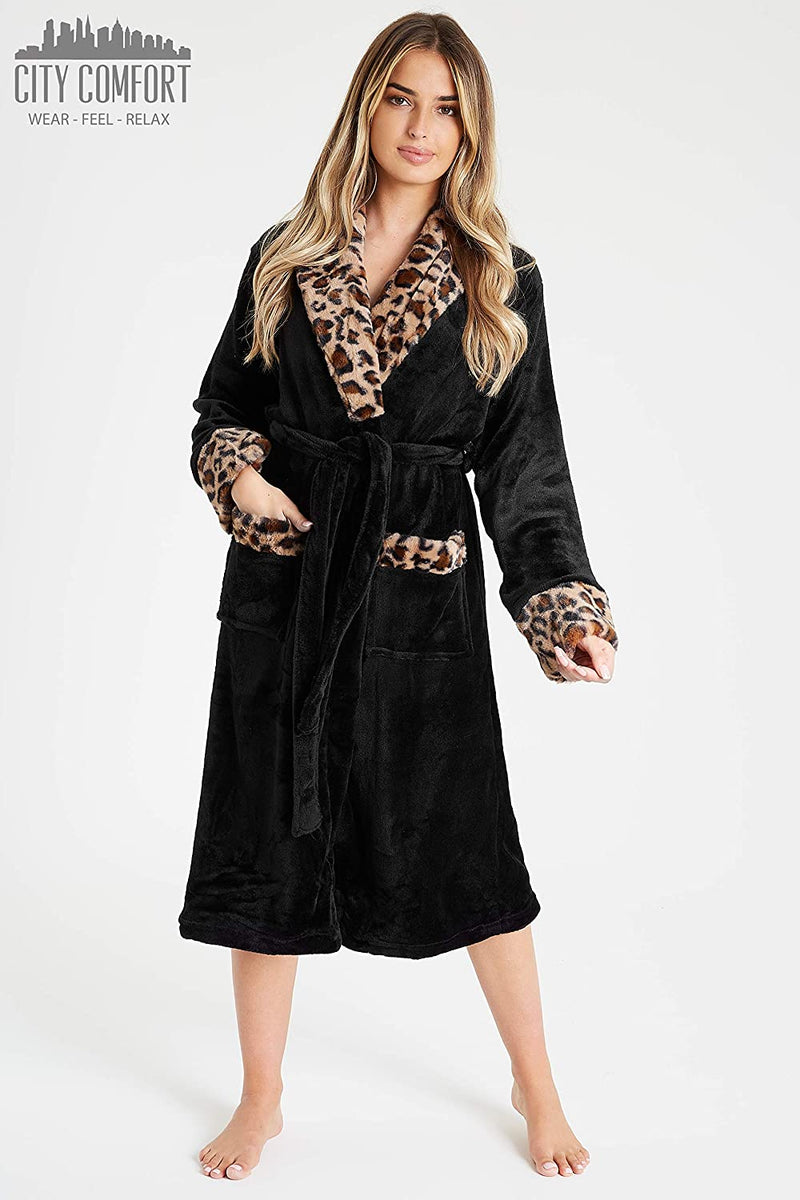 CityComfort Dressing Gown Women with Hood-Luxurious Fluffy Ladies Soft Fleece - Get Trend