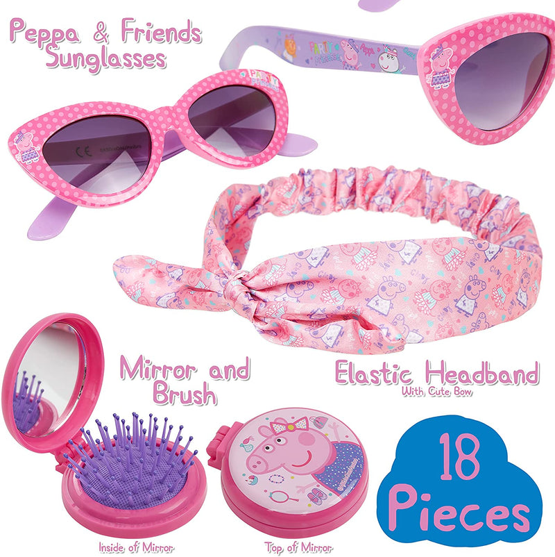 Peppa Pig Girls Hair Accessories Gift Set, Party Princess Bag - Get Trend