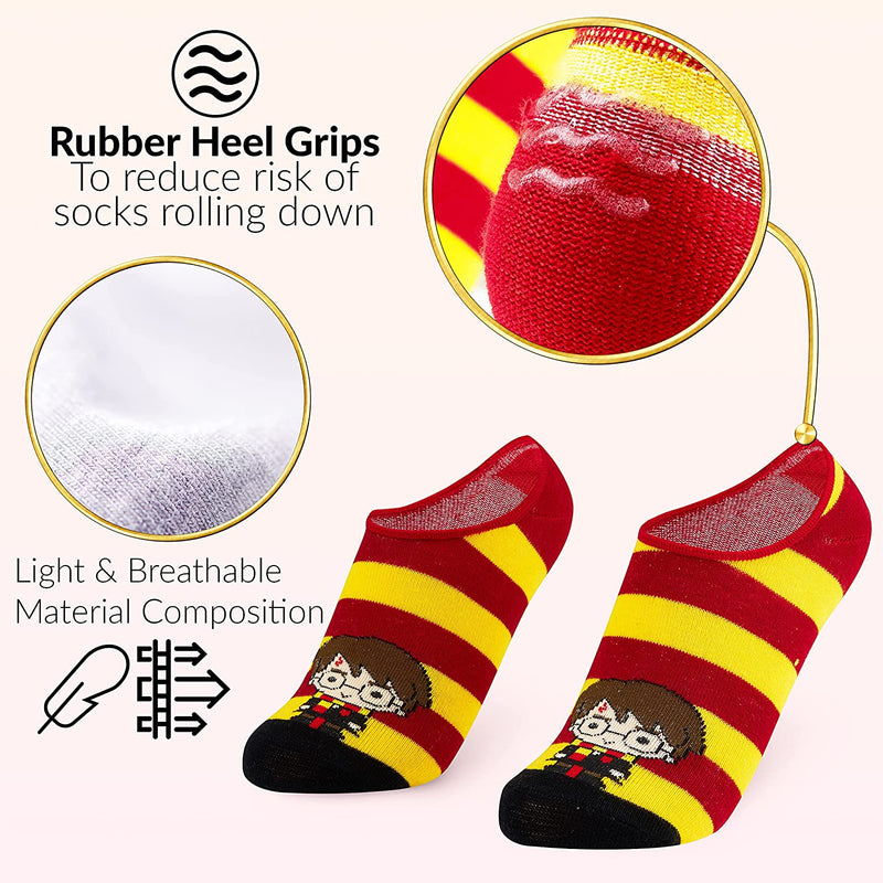 Harry Potter Invisible Socks Kids, 5 x No Show Socks Low Cut Socks Harry Potter Gifts - Get Trend