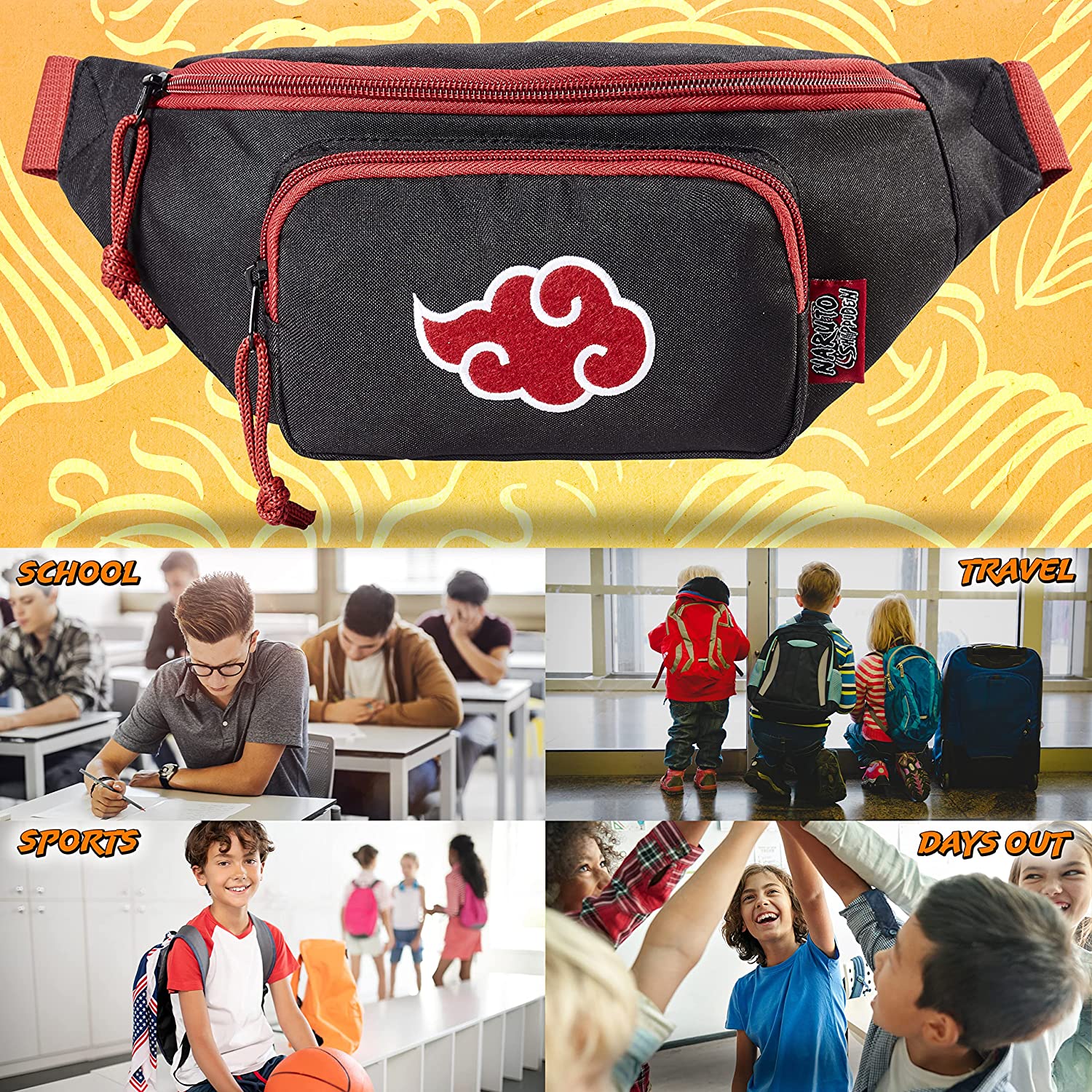 Naruto Bum Bag for Boys - Waist Bag for Kids - Get Trend