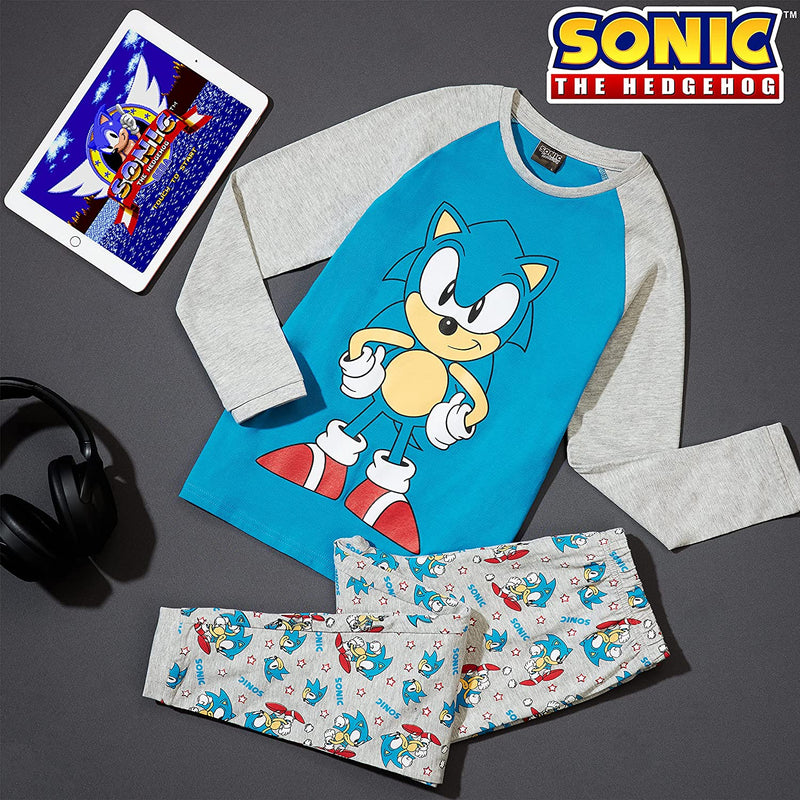 Sonic The Hedgehog Boys Pyjamas Long Sleeve Kids PJs Loungewear Gifts for Gamers - Get Trend