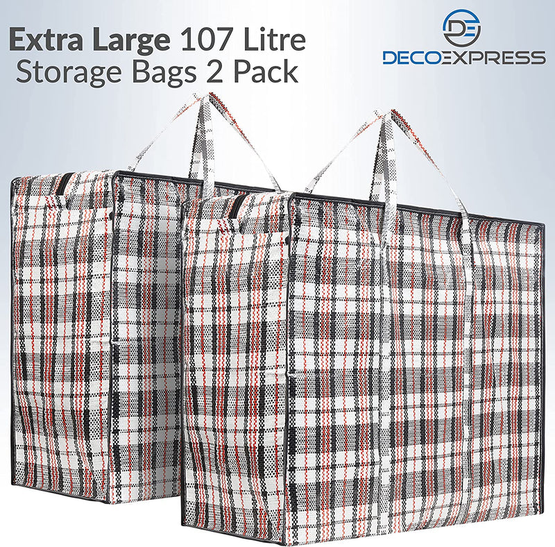 DECO EXPRESS Laundry Bags with Zips - 2 Pack Jumbo Storage Bags - Get Trend