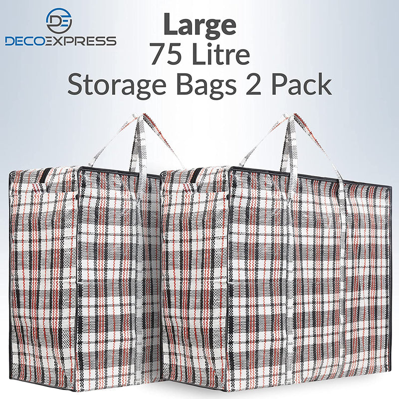 DECO EXPRESS Large Laundry Bags with Zip - 2 Pack Large Storage Bags - Get Trend