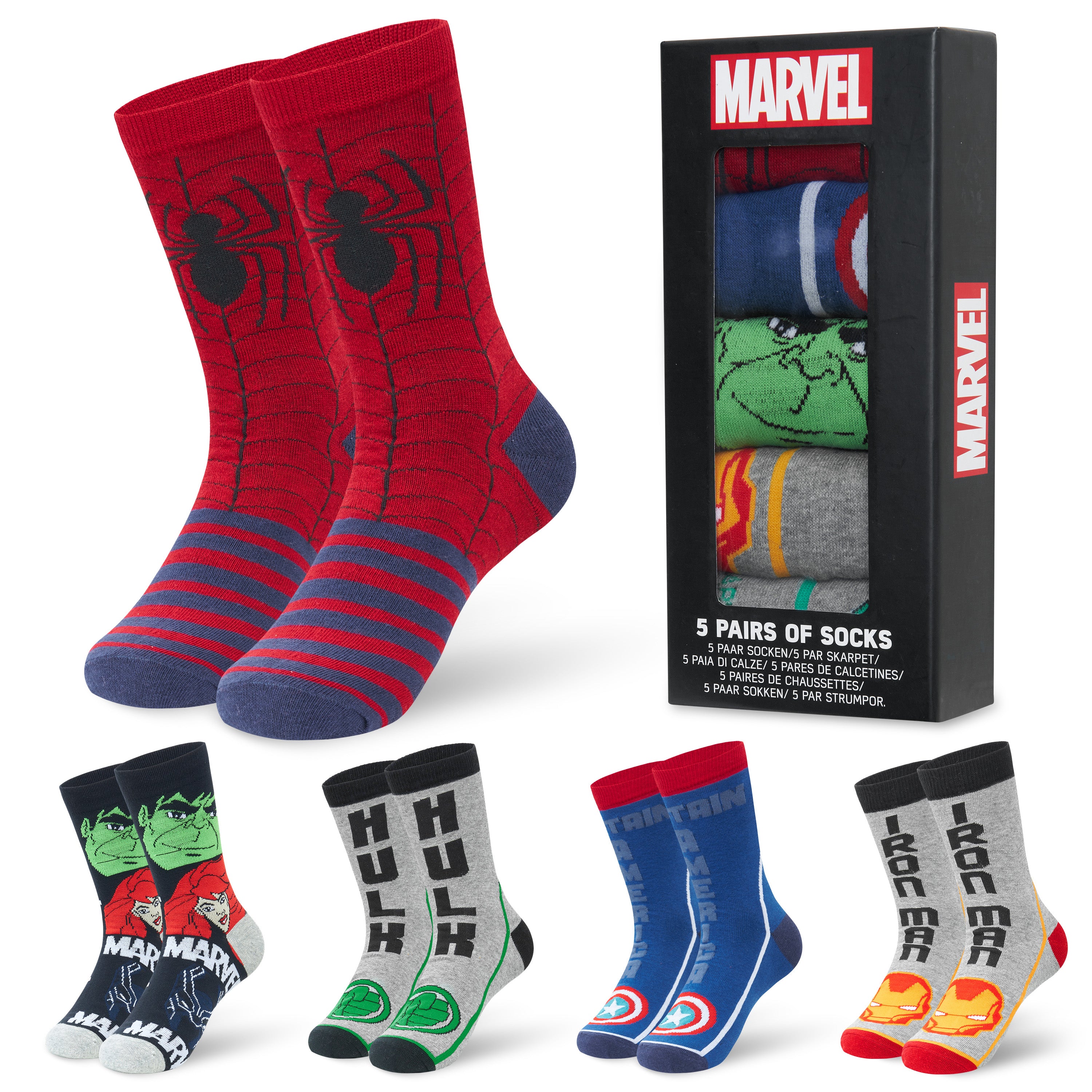 Marvel Mens Avengers Casual Crew Socks 3 Pair Pack Shoe Size 6-12