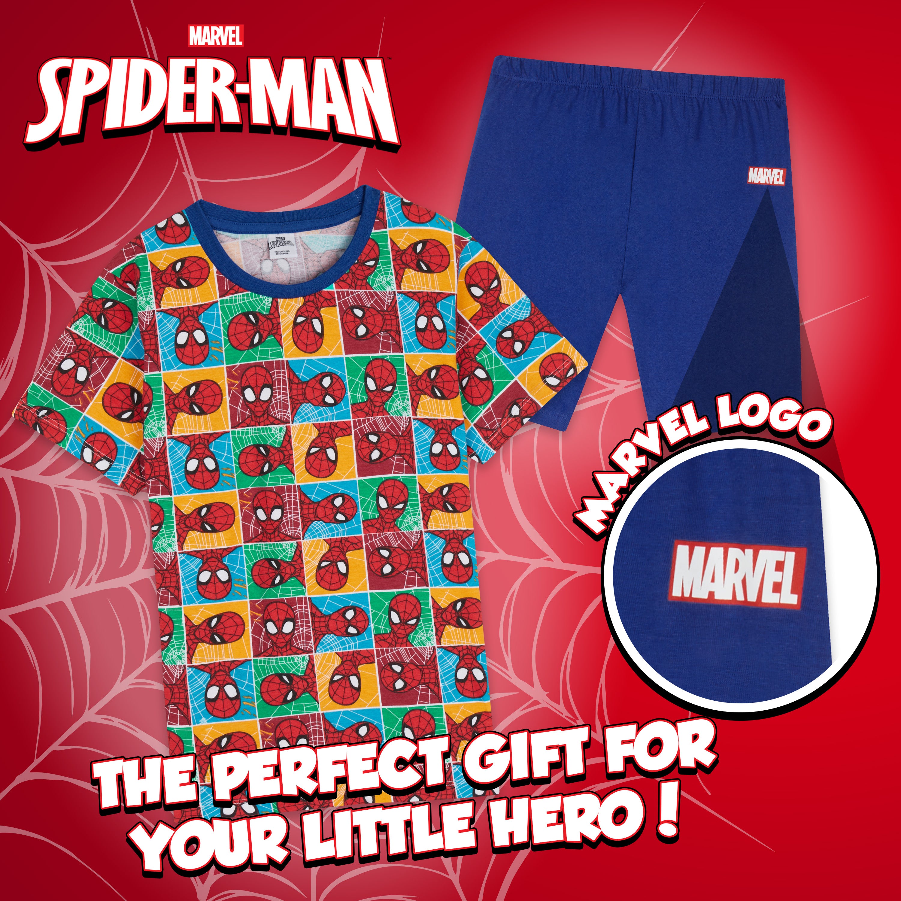 Marvel Spiderman Boys Pyjamas, Short Sleeve Boys Pyjama - Get Trend