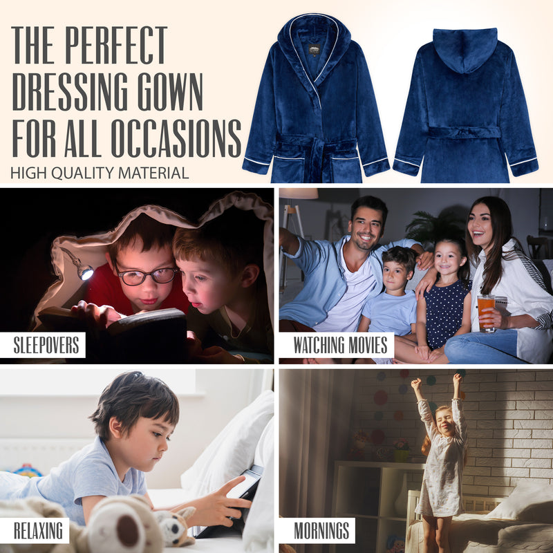 CityComfort Fleece Dressing Gown Kids Towelling Robe Bathrobe Plush Soft - Get Trend