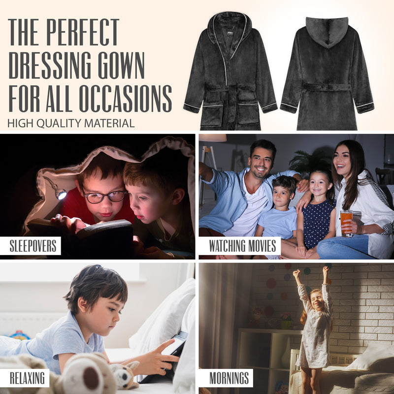 CityComfort Fleece Dressing Gown Kids Towelling Robe Bathrobe Plush Soft - Get Trend