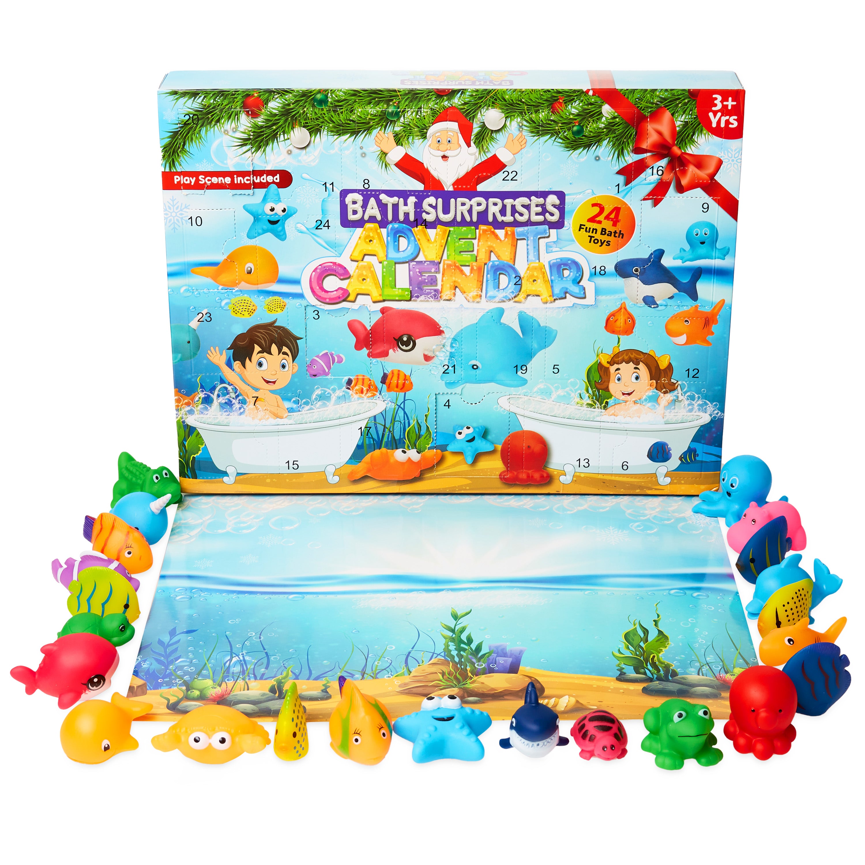 KreativeKraft Toy Advent Calendar for Kids, Rubber Bath Toys Christmas Countdown Calendar (Bath) - Get Trend