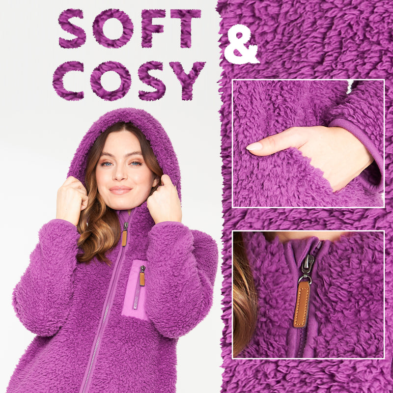 CityComfort Hoodies for Women and Teens, Fluffy Teddy Fleece Hoodie - Get Trend