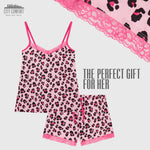 CityComfort Ladies Pyjamas, Women’s 2 Piece Nightwear, PINK LEOPARD Pjs Set - Get Trend