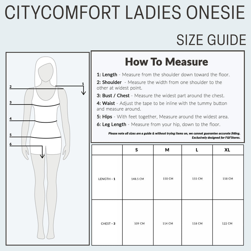 CityComfort Onesies for Women Soft Comfy Fleece Pyjamas Nightwear for Women - Get Trend