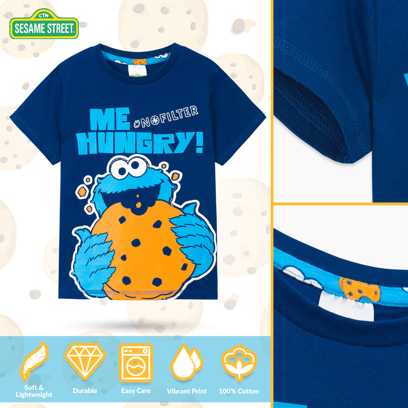 Sesame Street Boys Pyjamas Cookie Monster Short Kids PJs - Get Trend