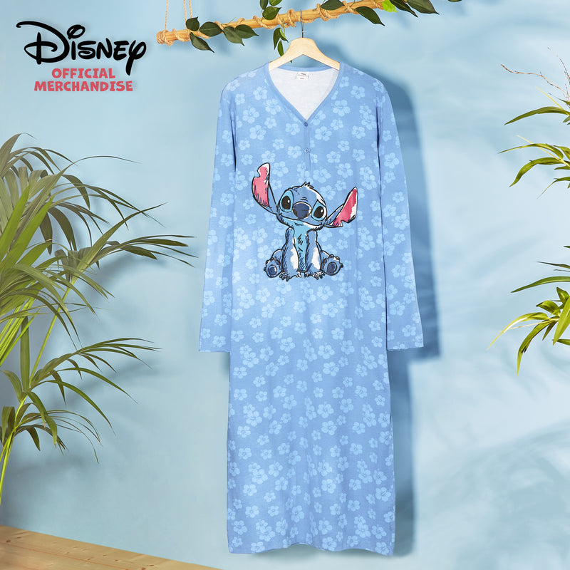 Disney Nighties for Women, Long Sleeve Nightdress  Stitch - Get Trend
