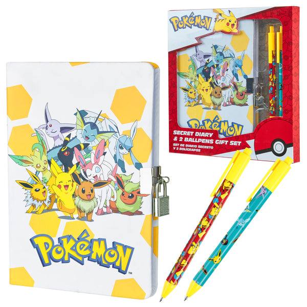 Pokemon Stationery Set Secret Dairy for Girls and Boys Notebook and Pen Set - Get Trend