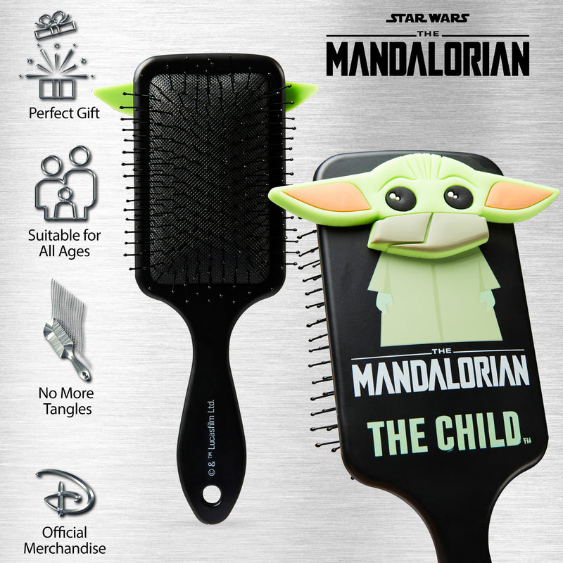 The Mandalorian Detangle Hair Brush for Women Teens Girls, Baby Yoda Paddle Brush - Get Trend