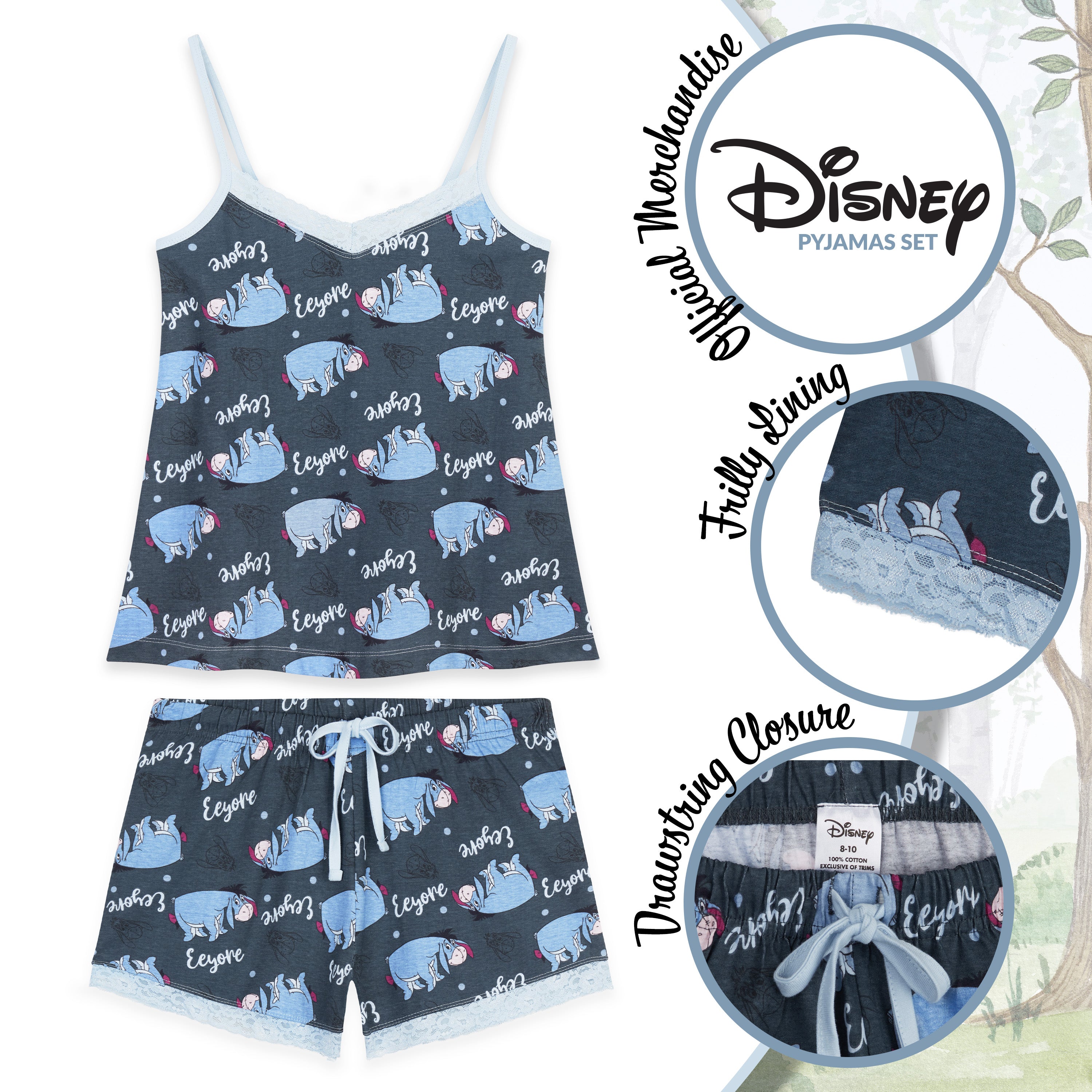 Disney Womens Pyjama Sets, Ladies Pyjamas, Eeyore Gifts for Women - Get Trend