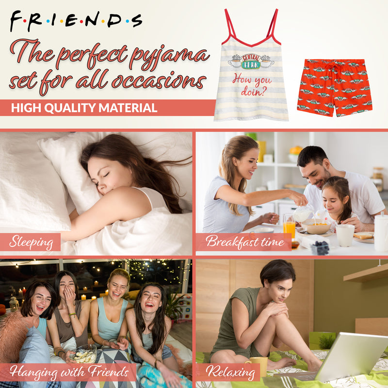 FRIENDS Women's Pyjama Sets, Ladies Pyjamas, Short PJs for Women - Get Trend