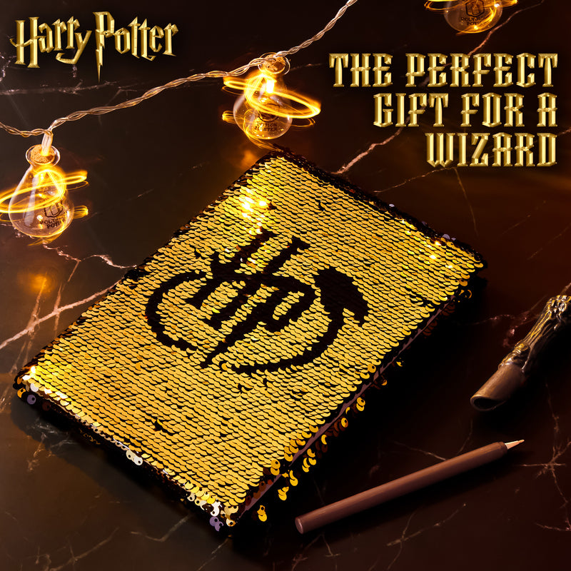 Harry Potter Sequin Journal Diary Notebook with Wand Pen For Girls Boys Teenager - Get Trend