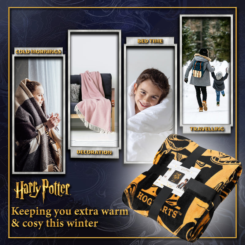 Harry Potter Throw Blanket, Hogwarts Fleece Blanket - Get Trend