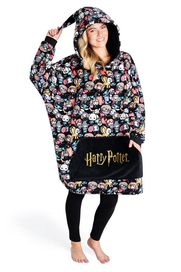 Harry Potter Oversized Blanket Hoodie for Women Men and Teens, Fleece Wearable Blanket - Get Trend