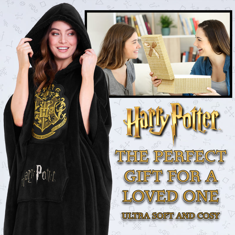 Harry Potter Oversized Blanket Hoodie for Women Men and Teens, Fleece Wearable Blanket - Get Trend