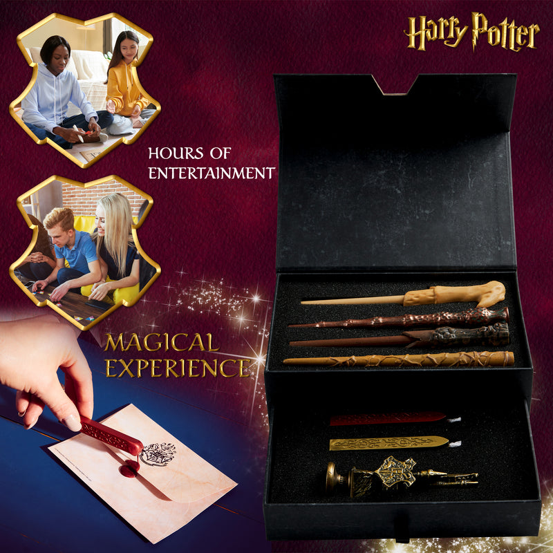 Harry Potter Gifts Writing Set Keepsake Box with Wand Letters Stamp Wax Seal Marauders Map and Pens Set - Get Trend