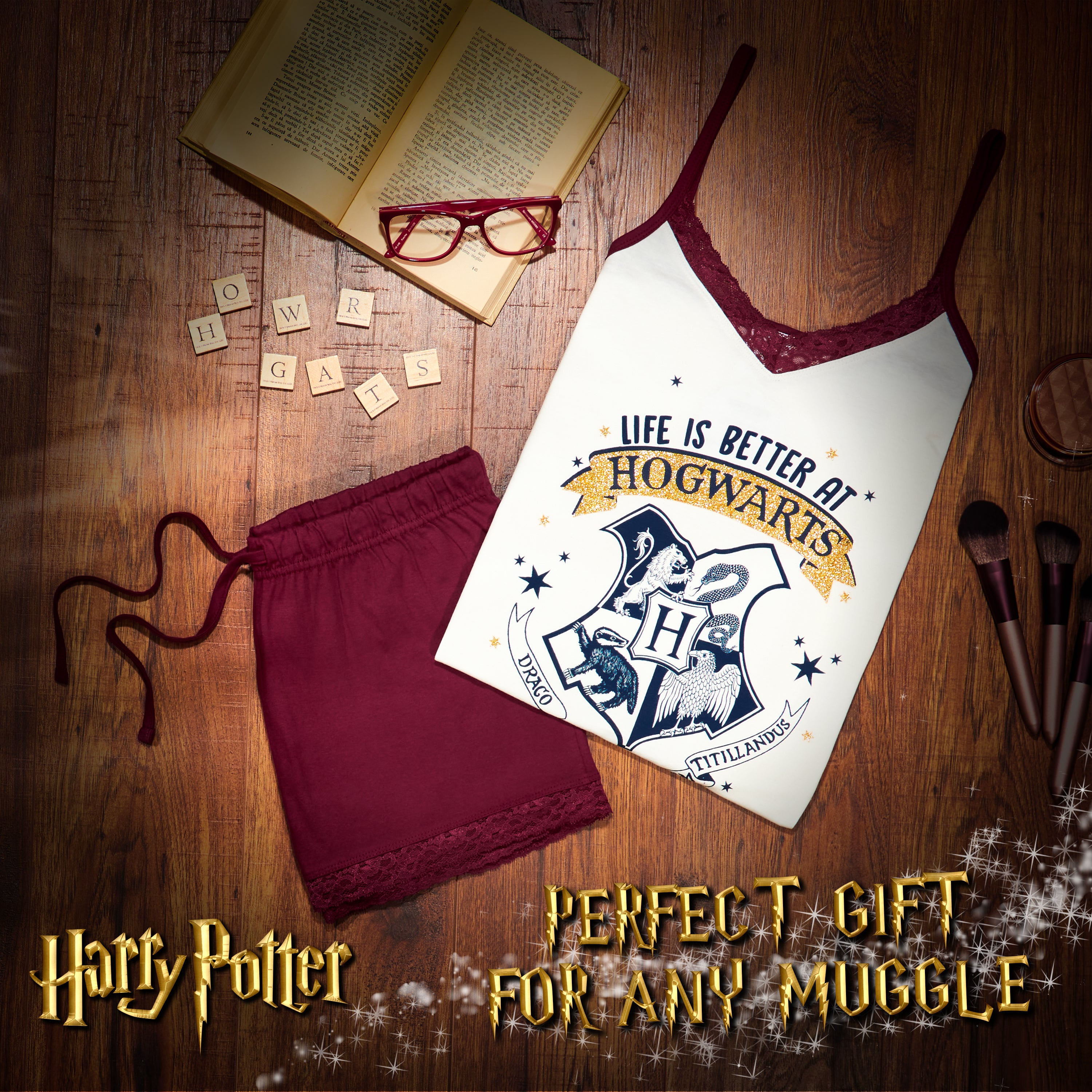 Harry Potter Ladies Pyjamas, Womens Shorts and Top Set, Women’s Nightwear - Get Trend
