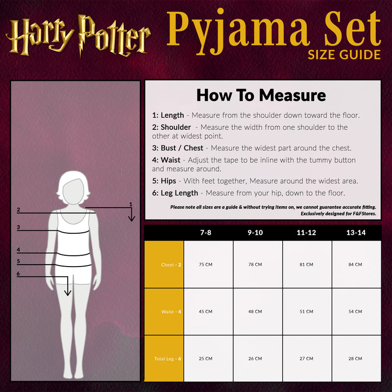 Harry Potter Girls Pyjamas for Kids and Teens -  2 Piece Nightwear Short PJs for Girls - Get Trend