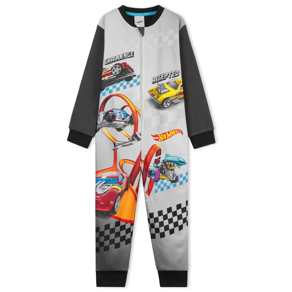 Hot Wheels Onesies for Boys - Fleece Pyjamas for Kids - Get Trend