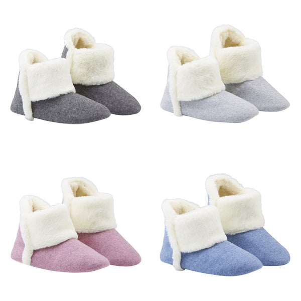 Dunlop Women's Slippers, Fluffy Slipper Boots with Memory Foam Insoles - Get Trend