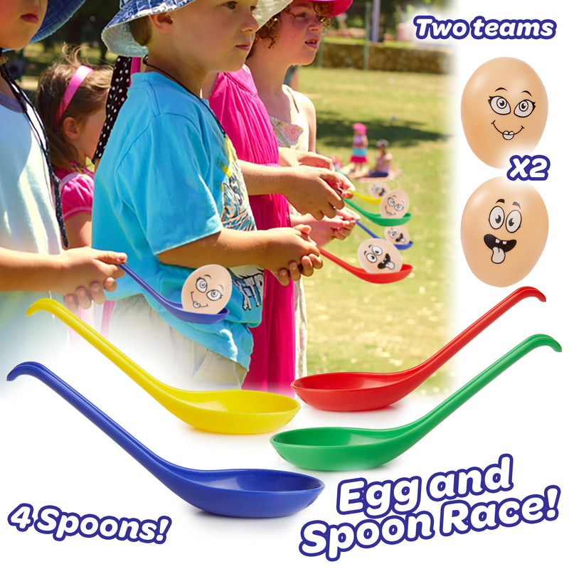KreativeKraft Outdoor Games for Kids Sports Day Kit Egg and Spoon Race Sack Race - Get Trend