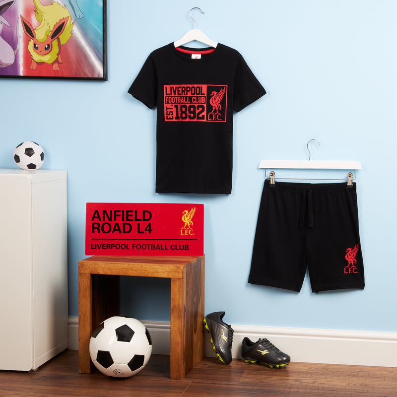 Liverpool F.C. Boys Pyjamas, Football Merchandise, Short Kids PJs for Summer - Get Trend