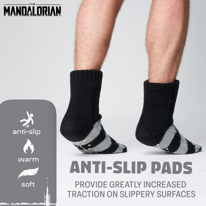Disney The Mandalorian Fluffy Socks, Baby Yoda Mens Slipper Socks, Warm Knitted Socks - Get Trend